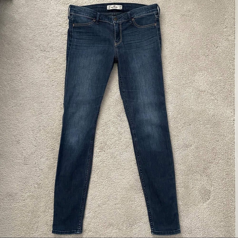 Hollister Dark Blue Jean Leggings Low-Rise Jeggings - Size 28W 29L (7R)
